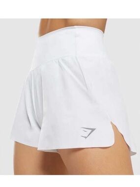 Gymshark White High-Waist Athletic Flare Shorts